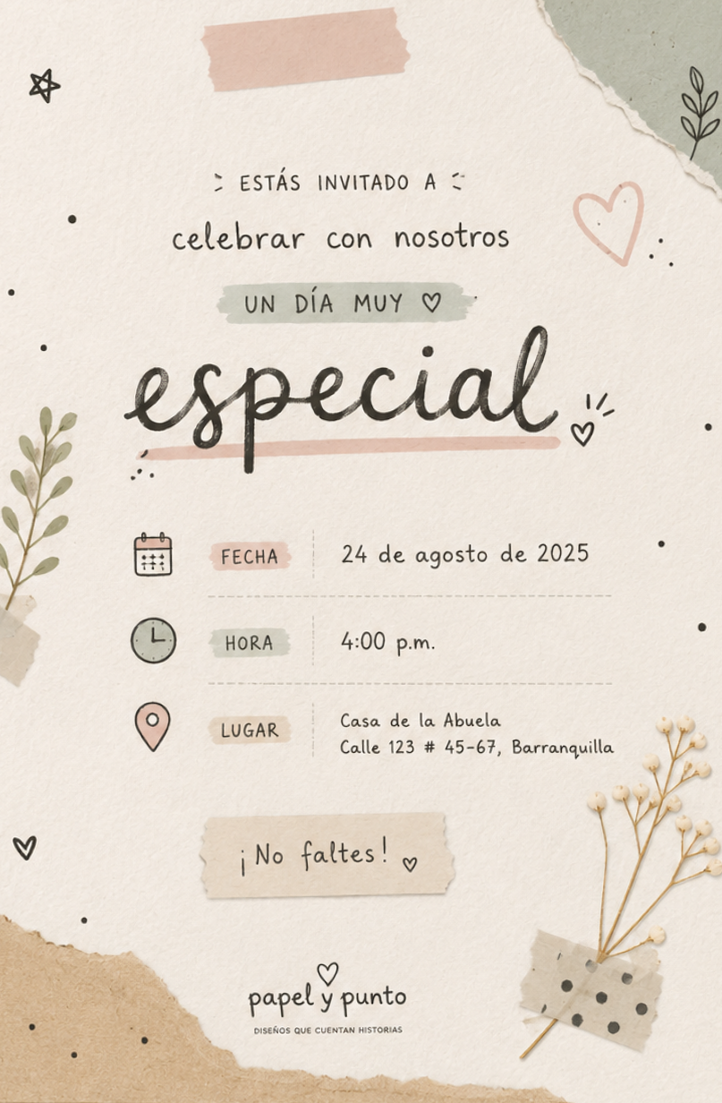 Invitación un día muy especial